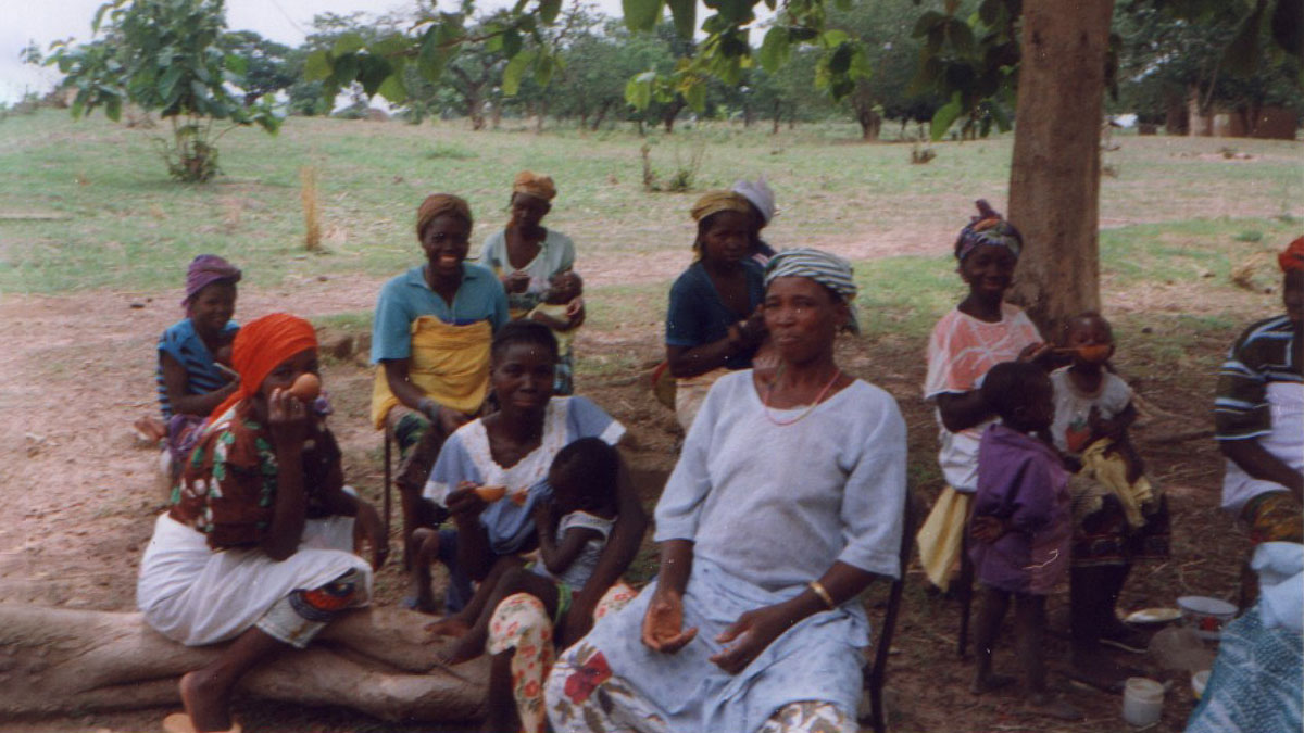 women and children sitting together